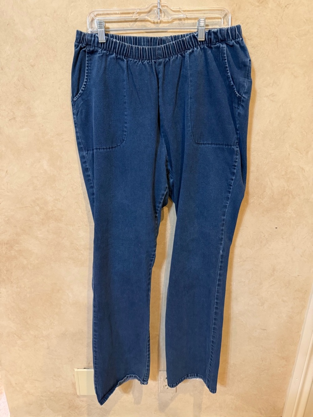 Roamans women’s plus Elastic Waist Navy Blue Pull-On Pants 20 tall